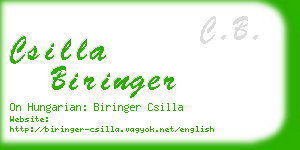 csilla biringer business card